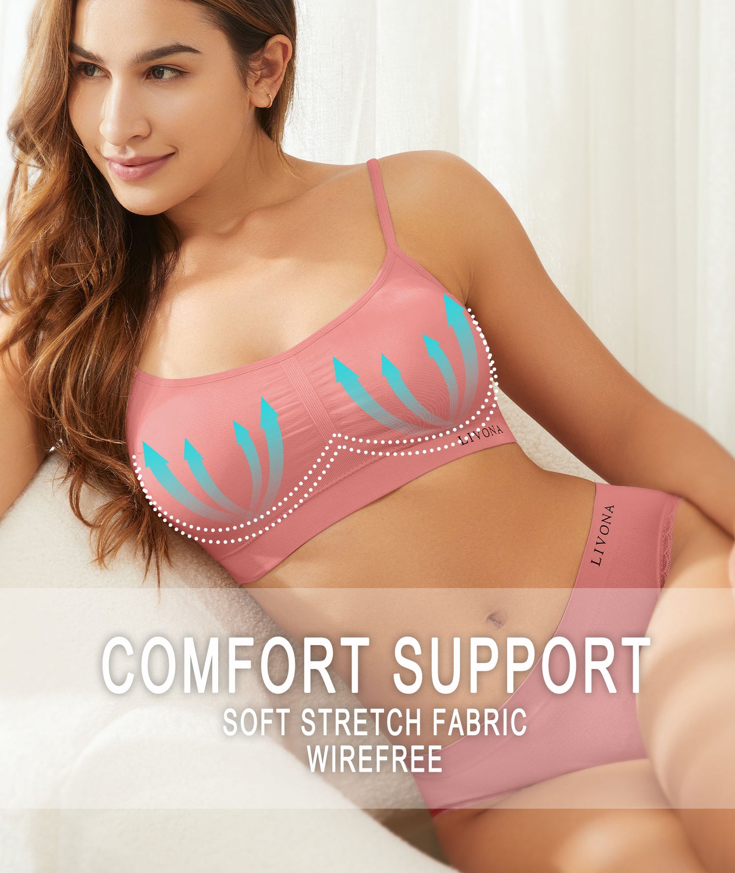 Livona Bra for Women-Sports Bra, Wireless Bra, Seamless Everyday Bra, Sleep Bra, Padded Lounge Bralette, Crop Cami Tank S-XXL…