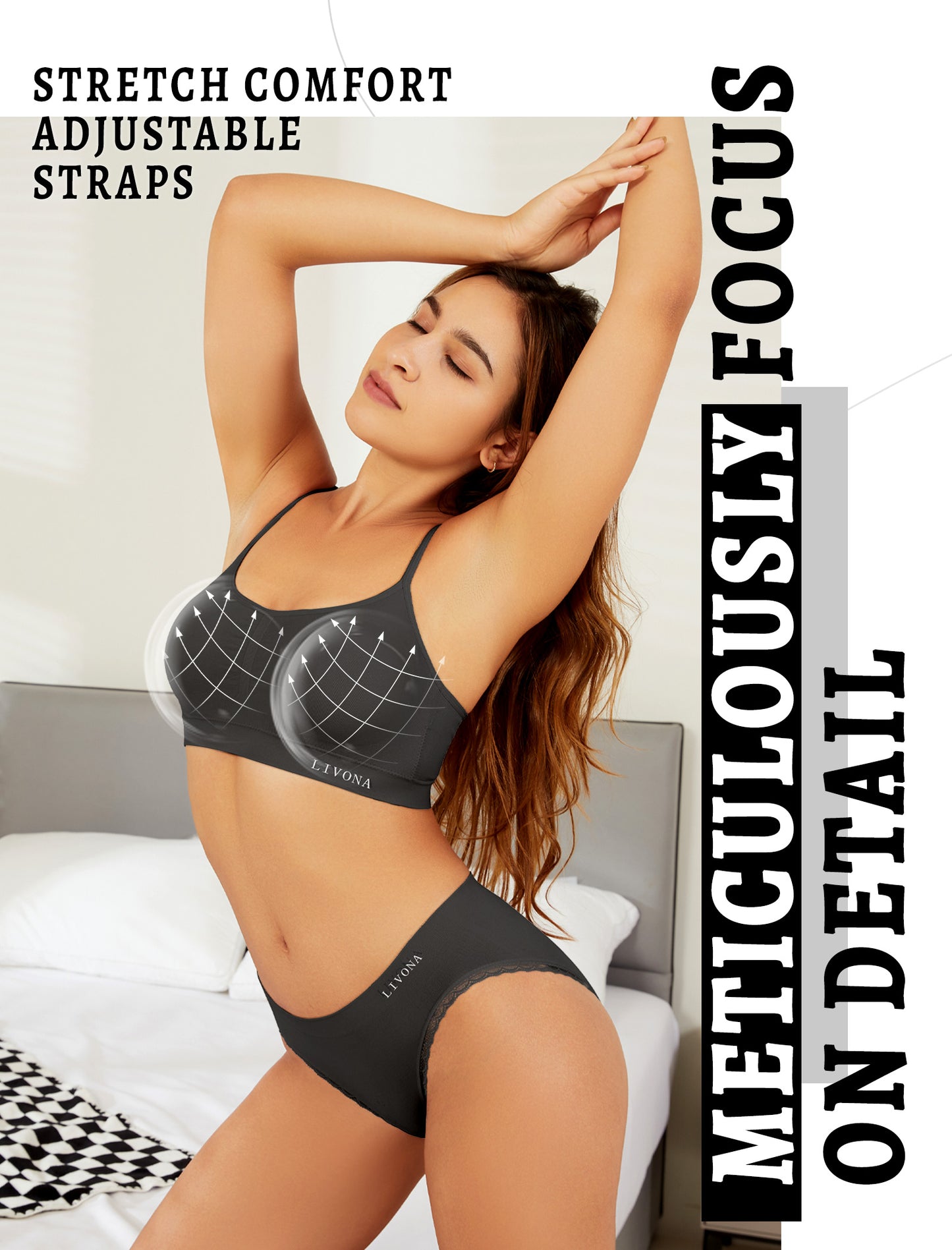 Livona Bra for Women-Sports Bra, Wireless Bra, Seamless Everyday Bra, Sleep Bra, Padded Lounge Bralette, Crop Cami Tank S-XXL…