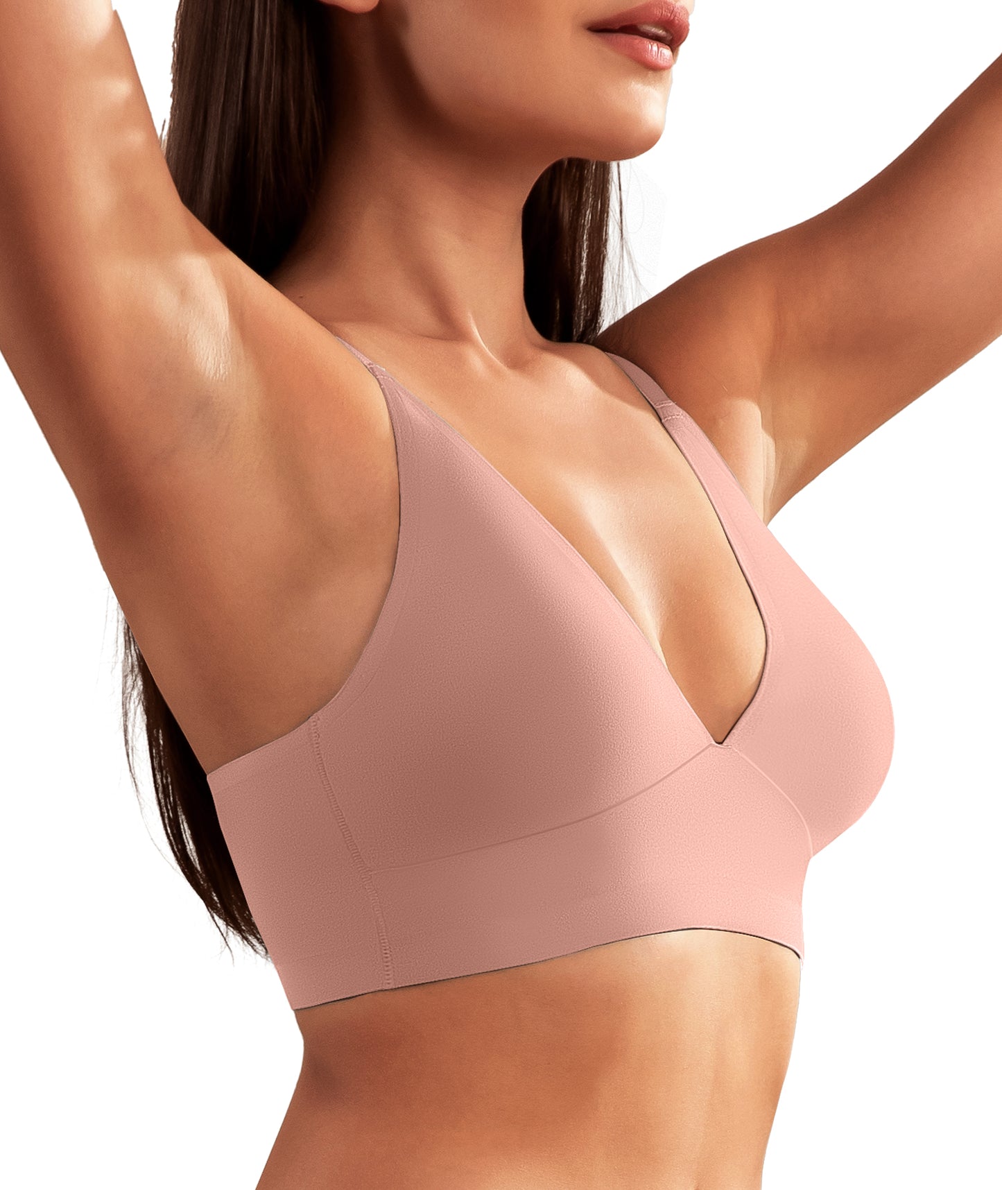 Livona Wireless Bra for Women - Sports V-neck Comfortable Padded Bralette with Support Workout Tops Cami Crop Tank Tops S-XXL