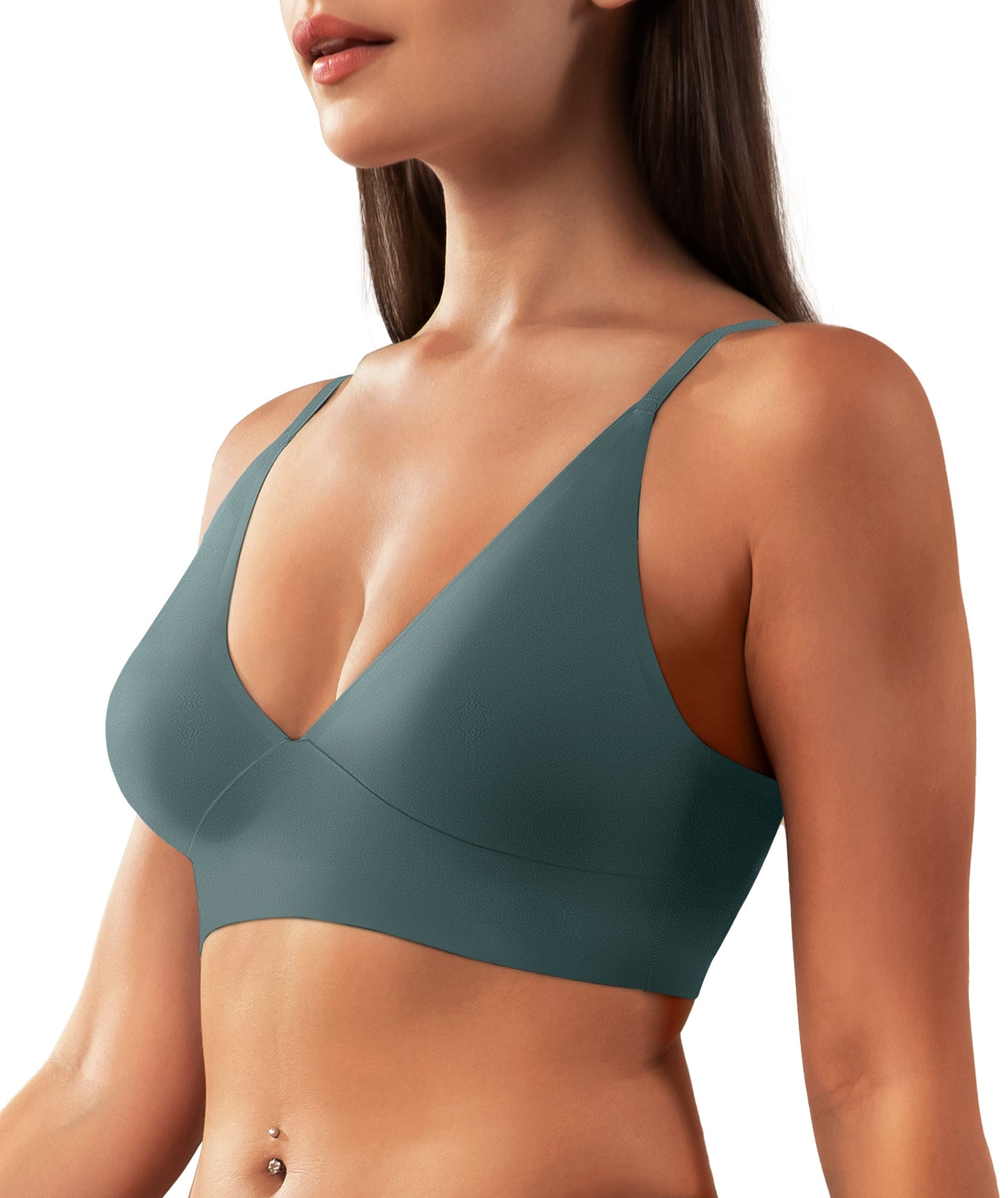 Livona Wireless Bra for Women - Sports V-neck Comfortable Padded Bralette with Support Workout Tops Cami Crop Tank Tops S-XXL