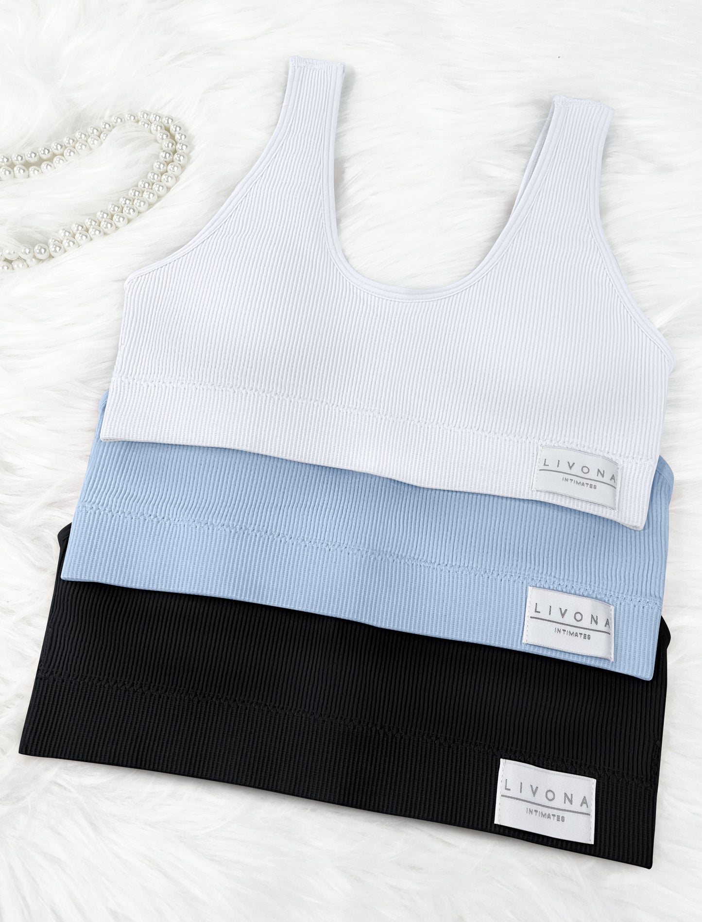 Livona 3 Packs Girls Sports Bra Crop Tops for Kids Training Bra Cute Crop Tops for Girls Cami Bra( 6-14)