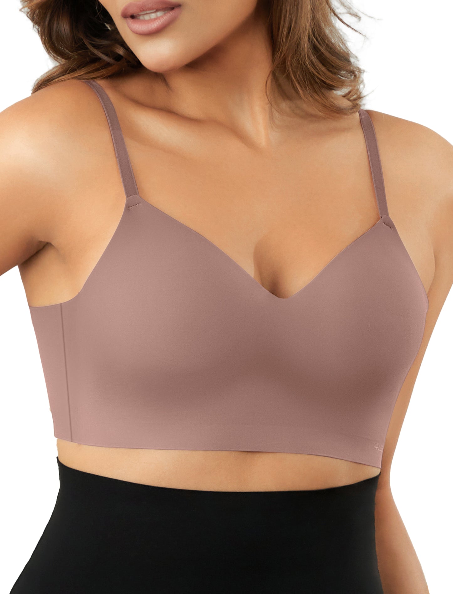Women's Seamless Push Up Bra Longline Wireless Padded Bralettes with Support Lift Plunge T-Shirt/Tank Top Bras