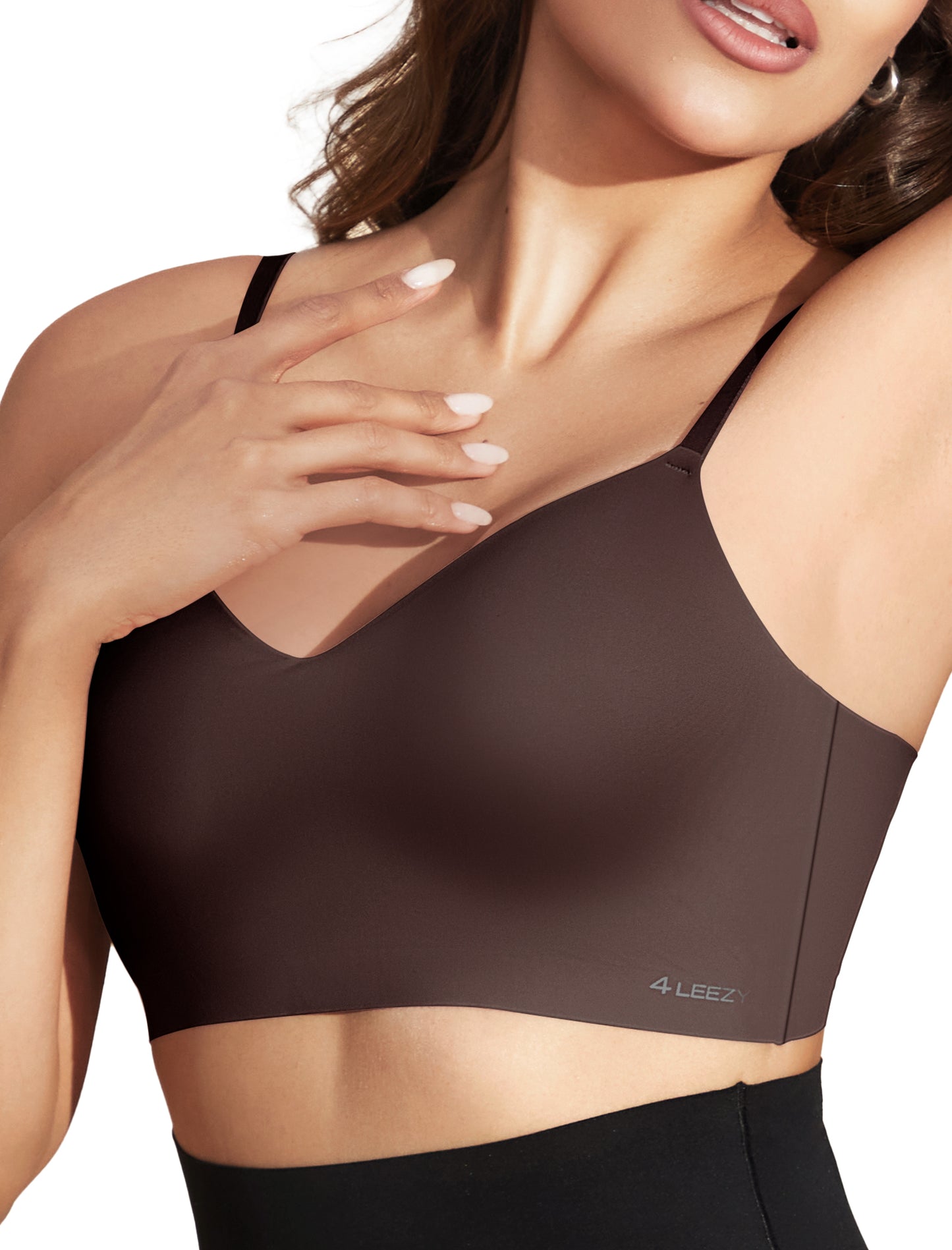 Women's Seamless Push Up Bra Longline Wireless Padded Bralettes with Support Lift Plunge T-Shirt/Tank Top Bras