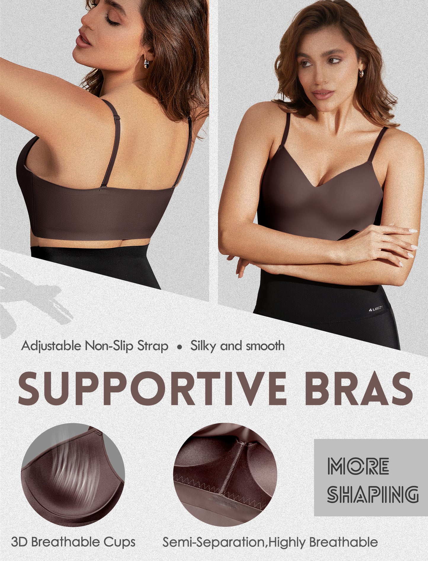 Women's Seamless Push Up Bra Longline Wireless Padded Bralettes with Support Lift Plunge T-Shirt/Tank Top Bras