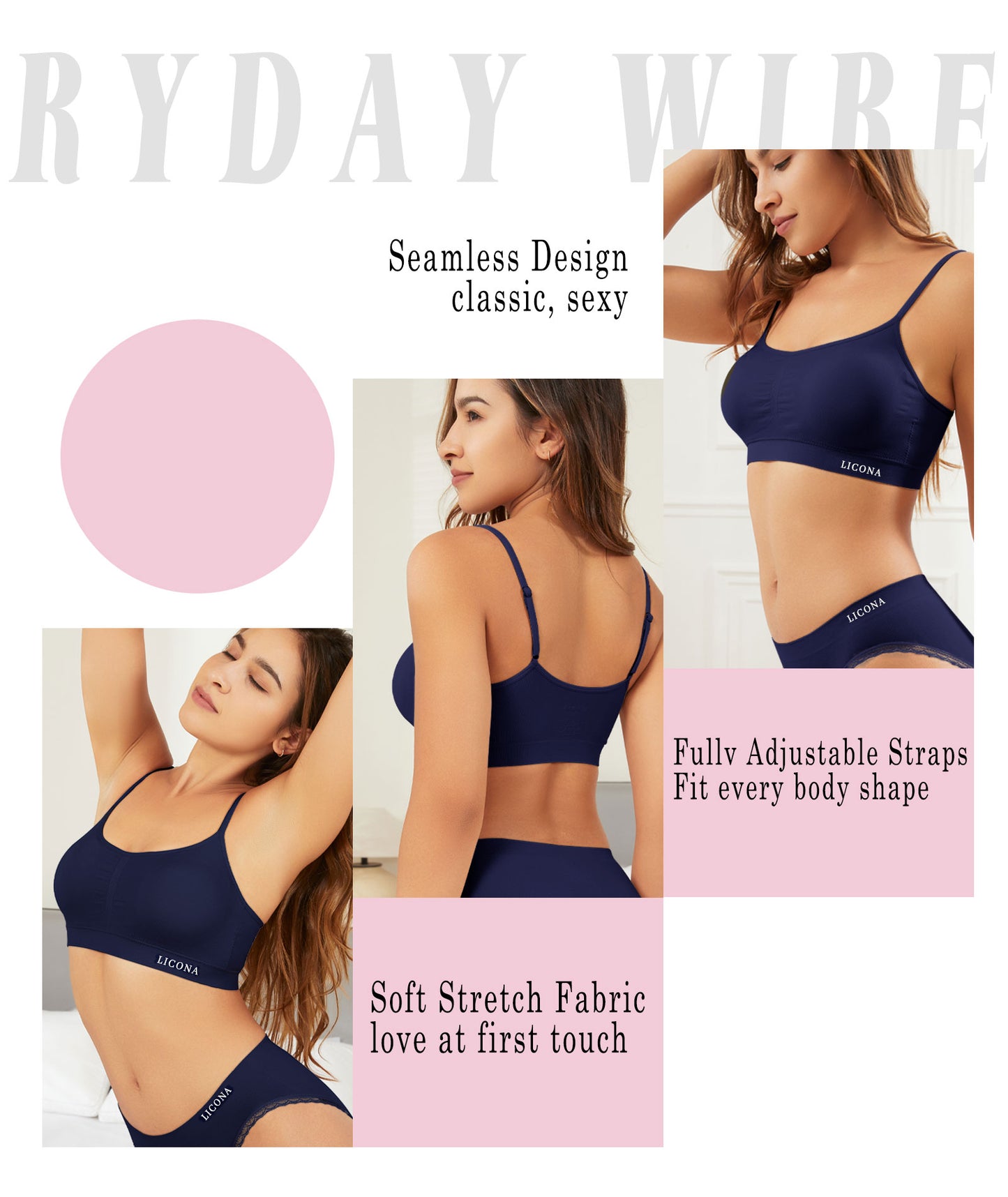 Livona Bra for Women-Sports Bra, Wireless Bra, Seamless Everyday Bra, Sleep Bra, Padded Lounge Bralette, Crop Cami Tank S-XXL…