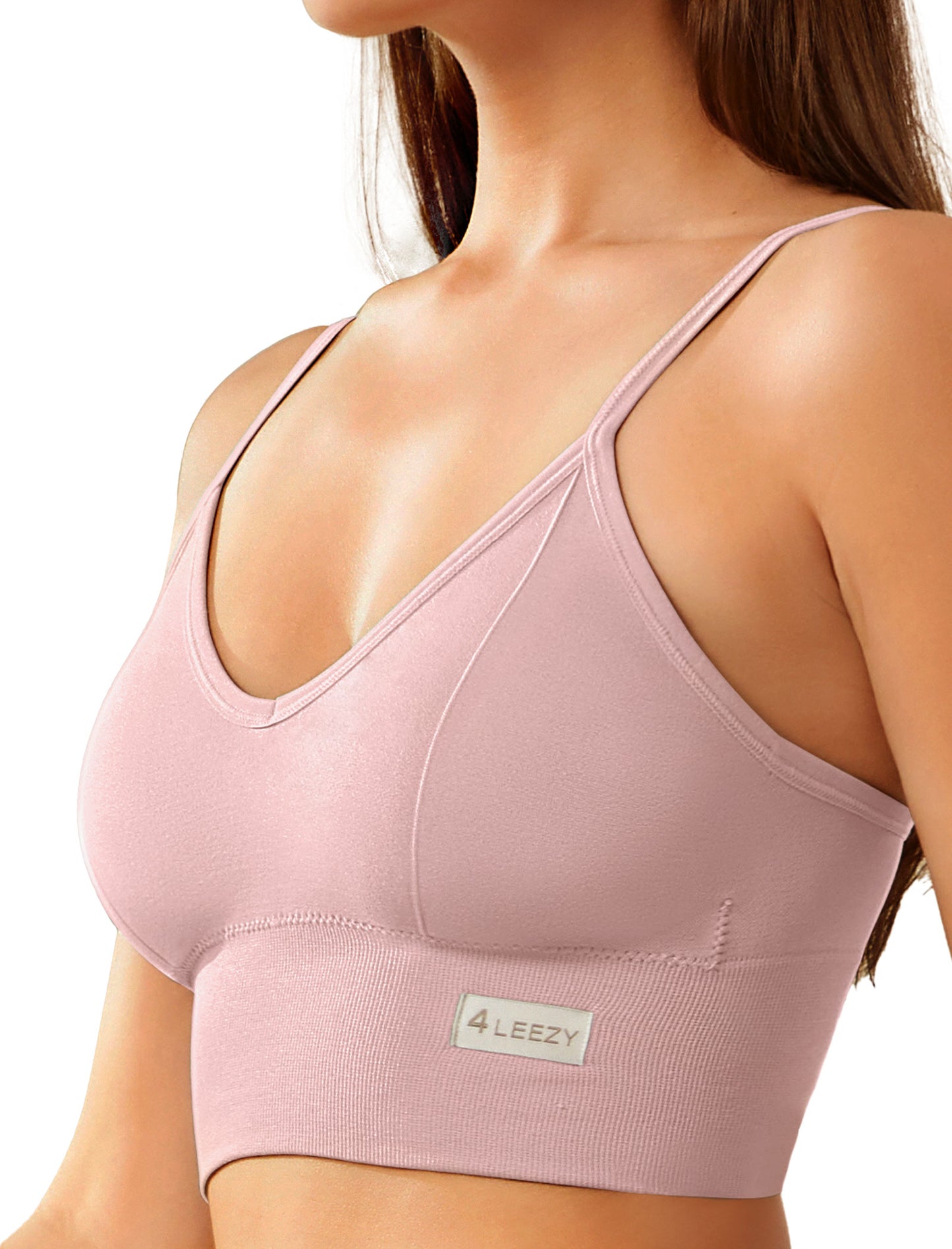 4Leezy Sports Bras for Women- Wireless Soft Workout Tops Padded Seamless Fitness Bralettes Comfort Cami Tank S-XXL
