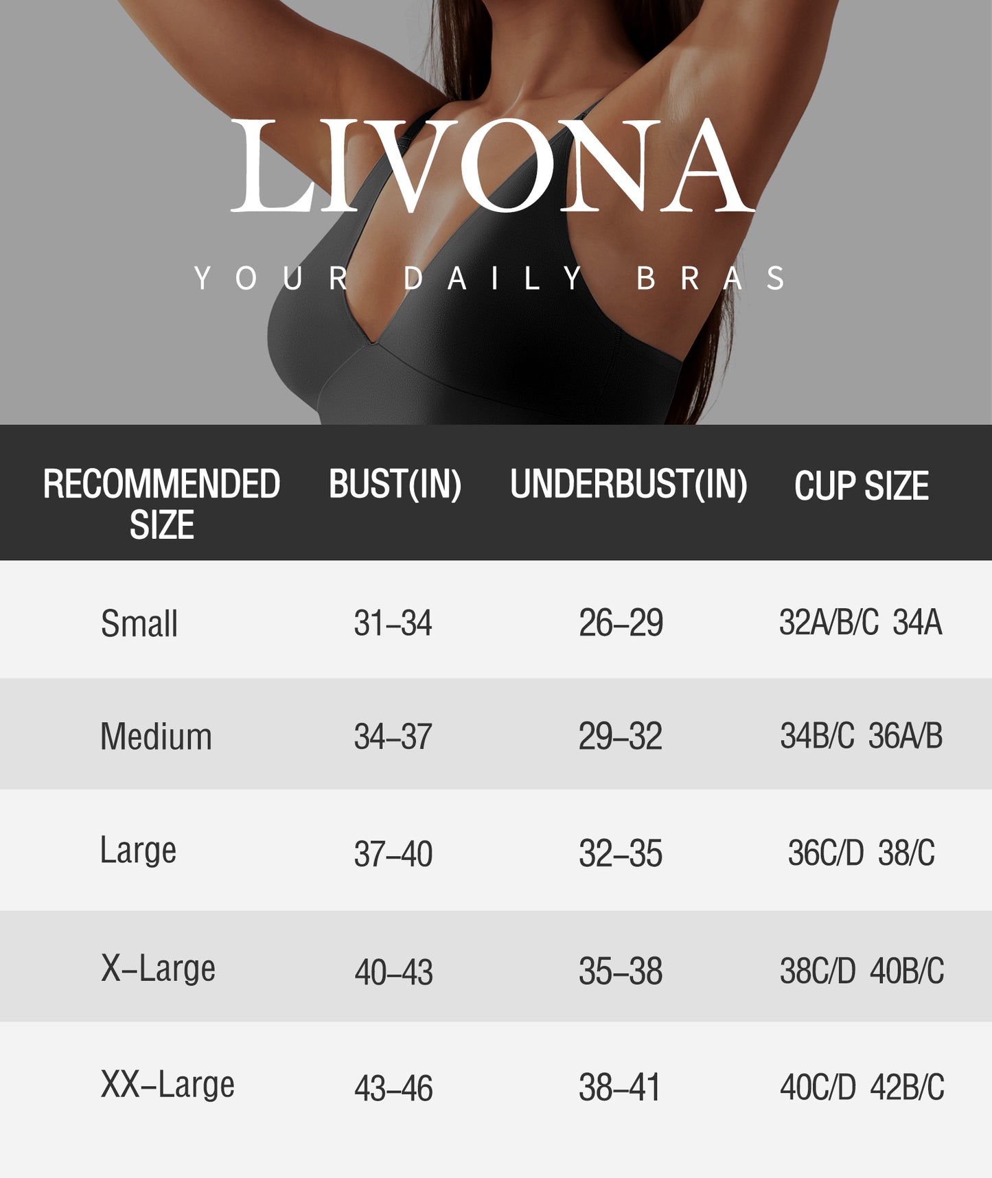 Livona Wireless Bra for Women - Sports V-neck Comfortable Padded Bralette with Support Workout Tops Cami Crop Tank Tops S-XXL
