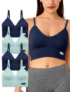 Livona Sports Bras for Women- Wireless Soft Workout Tops Padded Seamless Fitness Bralettes Comfort Cami Tank S-XXL