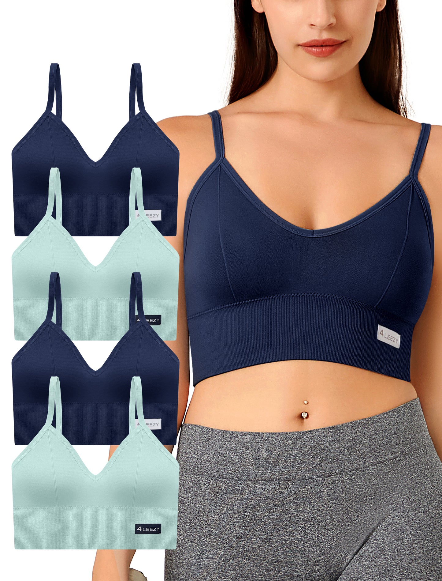 Livona Sports Bras for Women- Wireless Soft Workout Tops Padded Seamless Fitness Bralettes Comfort Cami Tank S-XXL