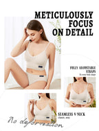 4Leezy 2 Pack Sports Bras for Women- Wireless Soft Workout Tops, Padded Seamless Fitness Bralettes, Adjustable Comfort Crop Cami Tank S-XXL