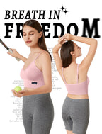 4Leezy 2 Pack Sports Bras for Women- Wireless Soft Workout Tops, Padded Seamless Fitness Bralettes, Adjustable Comfort Crop Cami Tank S-XXL