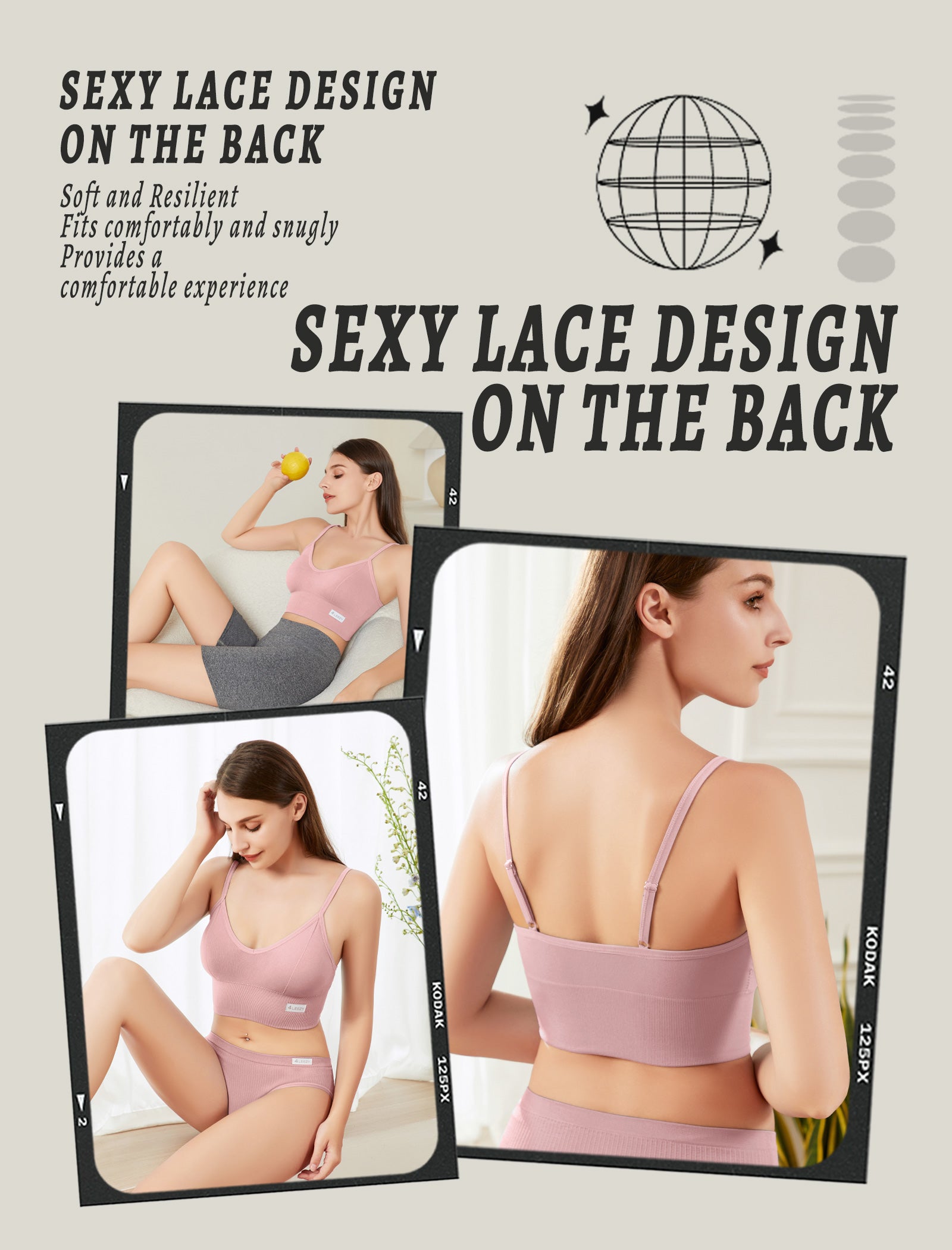 4Leezy 2 Pack Sports Bras for Women- Wireless Soft Workout Tops, Padded Seamless Fitness Bralettes, Adjustable Comfort Crop Cami Tank S-XXL