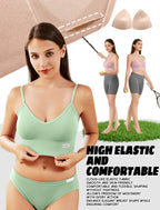 Livona Sports Bras for Women- Wireless Soft Workout Tops Padded Seamless Fitness Bralettes Comfort Cami Tank S-XXL