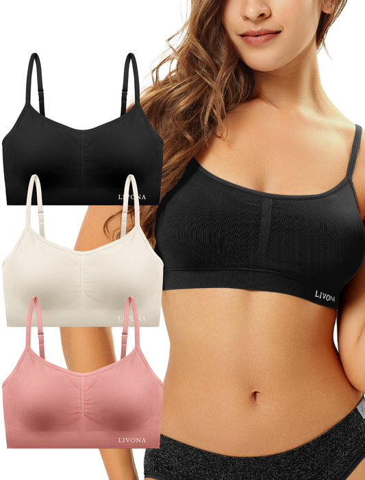 Livona Bra for Women-Sports Bra, Wireless Bra, Seamless Everyday Bra, Sleep Bra, Padded Lounge Bralette, Crop Cami Tank S-XXL…