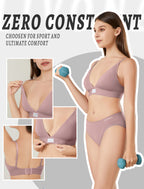 Livona 3 Pack Sports Bras for Women - V-Neck Wireless Bralettes with Support Comfort Plunge Padded Fitness Cami Crop S-XXL