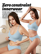 4Leezy Sports Bras for Women - 3 Pack Ribbed Wireless Soft Workout Tops Padded Bralettes Racerback Comfort Cami Crop S-XXL