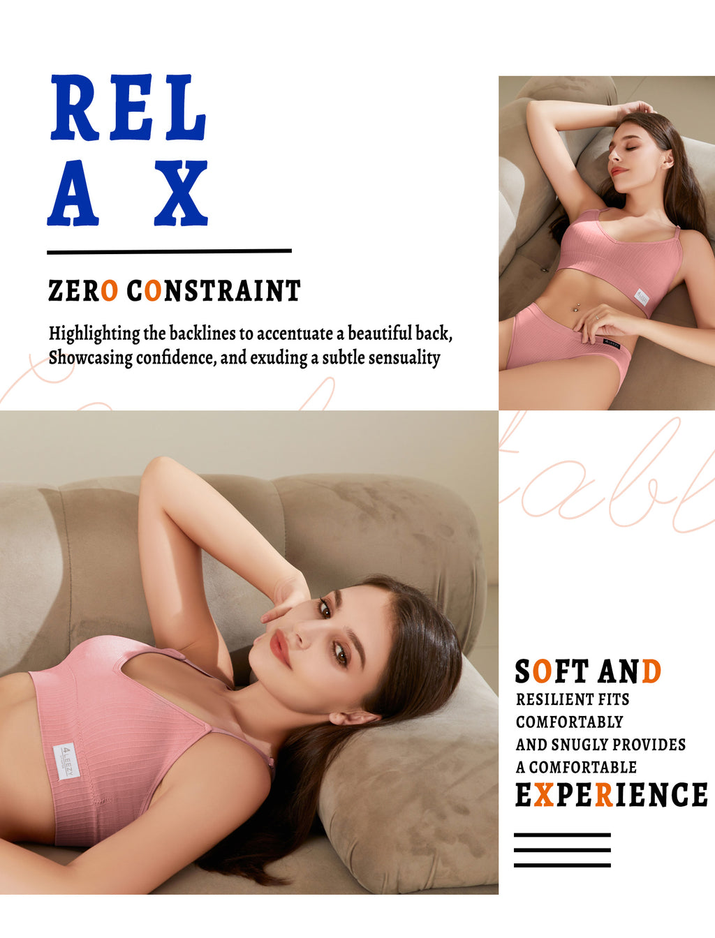 4Leezy Sports Bra for Women- Seamless Wireless Soft Bralette with Comfortable Padded and Nice Racerback Workout Tops Cami Crop Tank S-XXL