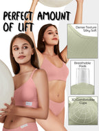 4Leezy 1 Pack Sports Bra for Women- Seamless Wireless Soft Bralette with Comfortable Padded and Nice Racerback Workout Tops Cami Crop Tank S-XXL