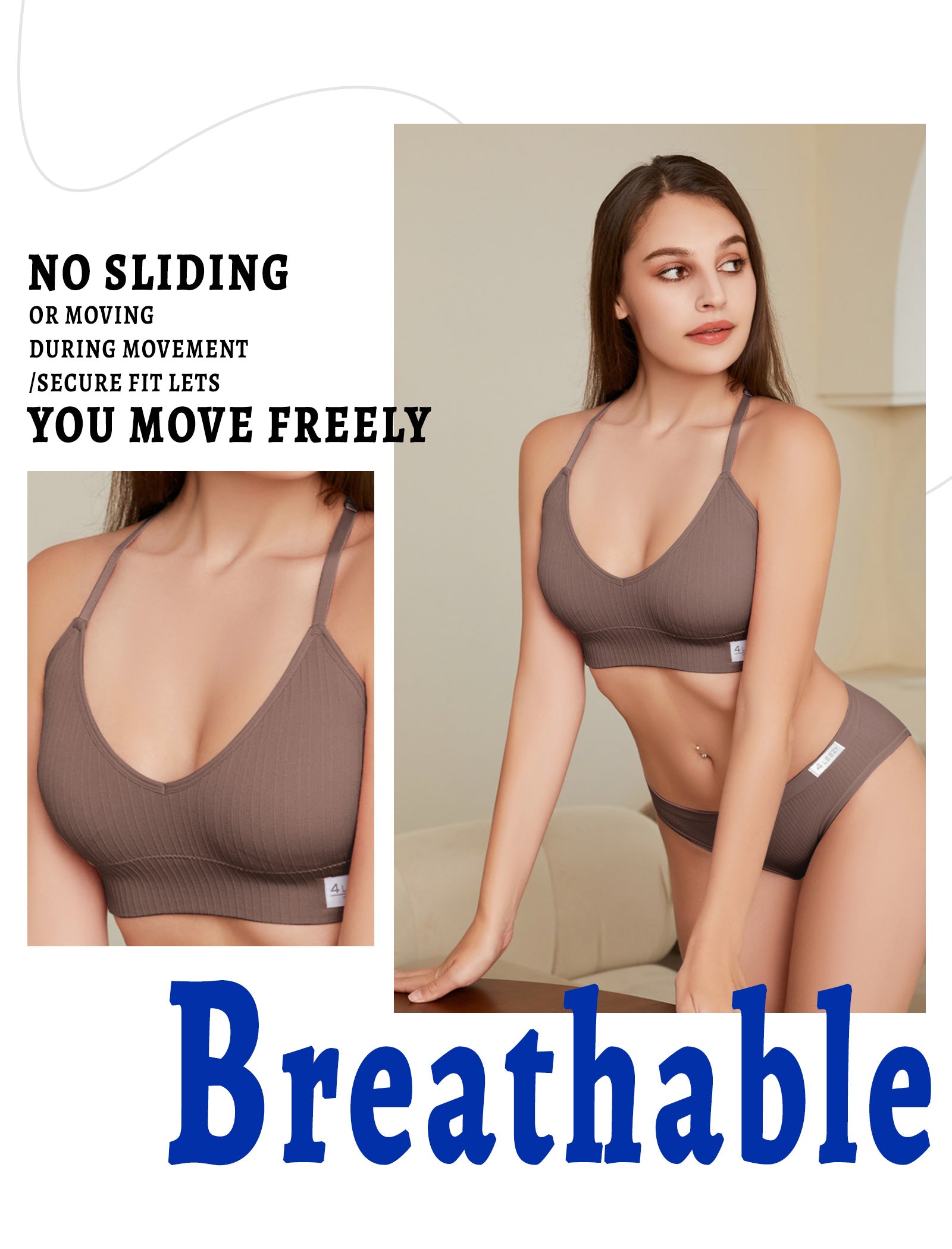 4Leezy 1 Pack Sports Bra for Women- Seamless Wireless Soft Bralette with Comfortable Padded and Nice Racerback Workout Tops Cami Crop Tank S-XXL