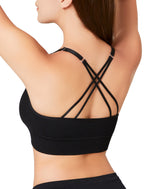 4Leezy 1 Pack Sports Bra for Women- Seamless Wireless Soft Bralette with Comfortable Padded and Nice Racerback Workout Tops Cami Crop Tank S-XXL