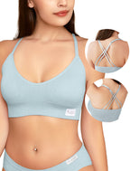 4Leezy 1 Pack Sports Bra for Women- Seamless Wireless Soft Bralette with Comfortable Padded and Nice Racerback Workout Tops Cami Crop Tank S-XXL