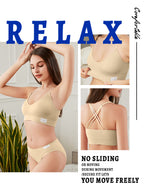 4Leezy 1 Pack Sports Bra for Women- Seamless Wireless Soft Bralette with Comfortable Padded and Nice Racerback Workout Tops Cami Crop Tank S-XXL