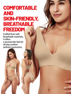 4Leezy Wireless Bras for Women - 2 Pack Sports Bra Bralettes with Support No Underwire Seamless Workout Tops Cami Crop Tank S-XXL