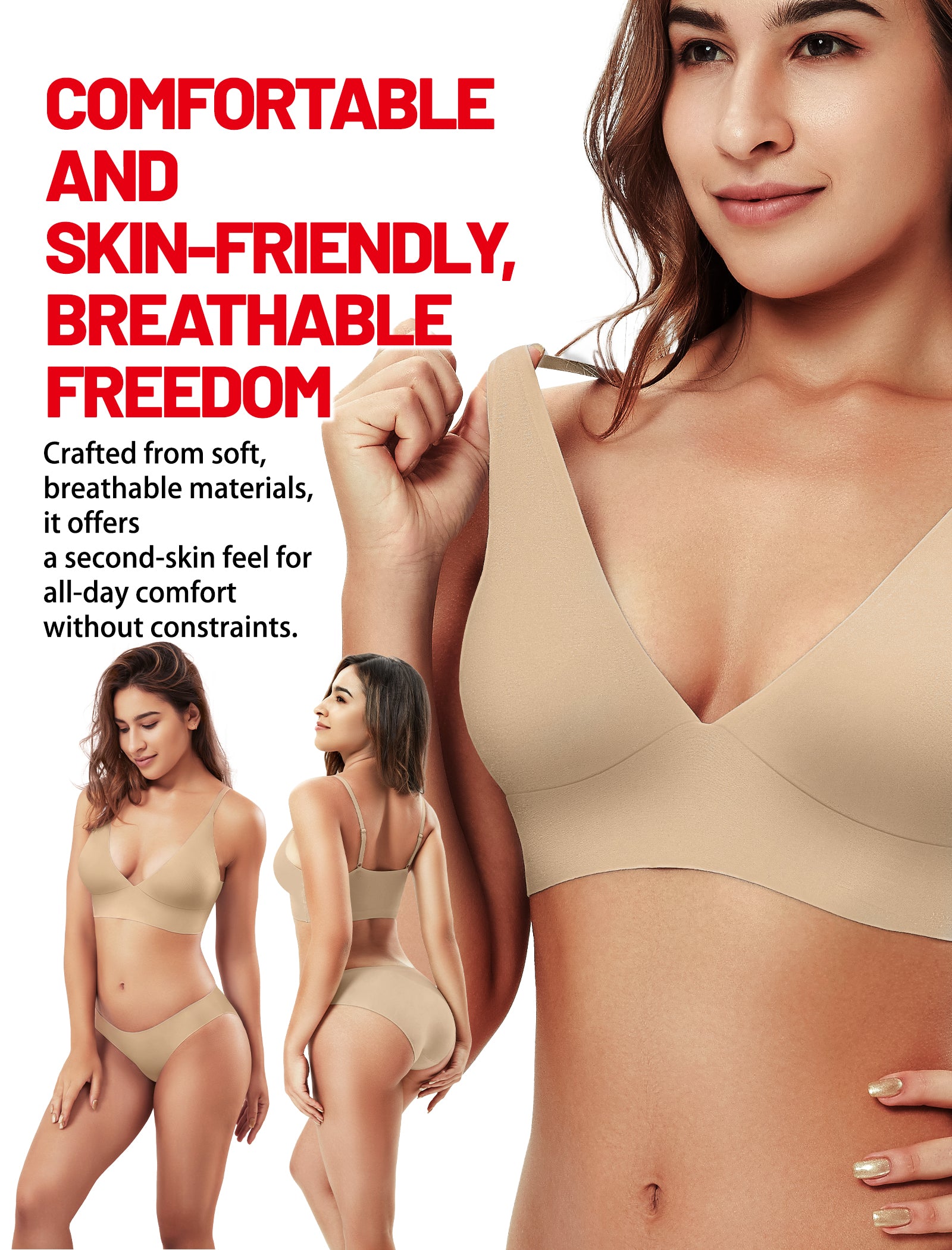 4Leezy Wireless Bras for Women - 2 Pack Sports Bra Bralettes with Support No Underwire Seamless Workout Tops Cami Crop Tank S-XXL