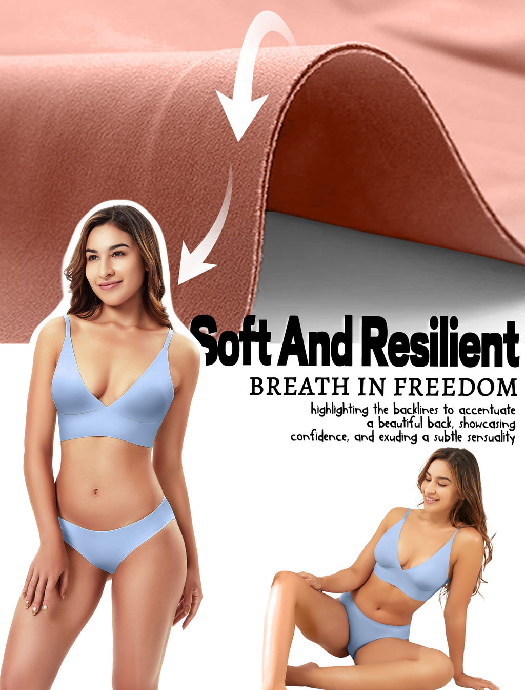 4Leezy Wireless Bras for Women - 2 Pack Sports Bra Bralettes with Support No Underwire Seamless Workout Tops Cami Crop Tank S-XXL