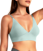 Livona Wireless Bra for Women - Sports V-neck Comfortable Padded Bralette with Support Workout Tops Cami Crop Tank Tops S-XXL