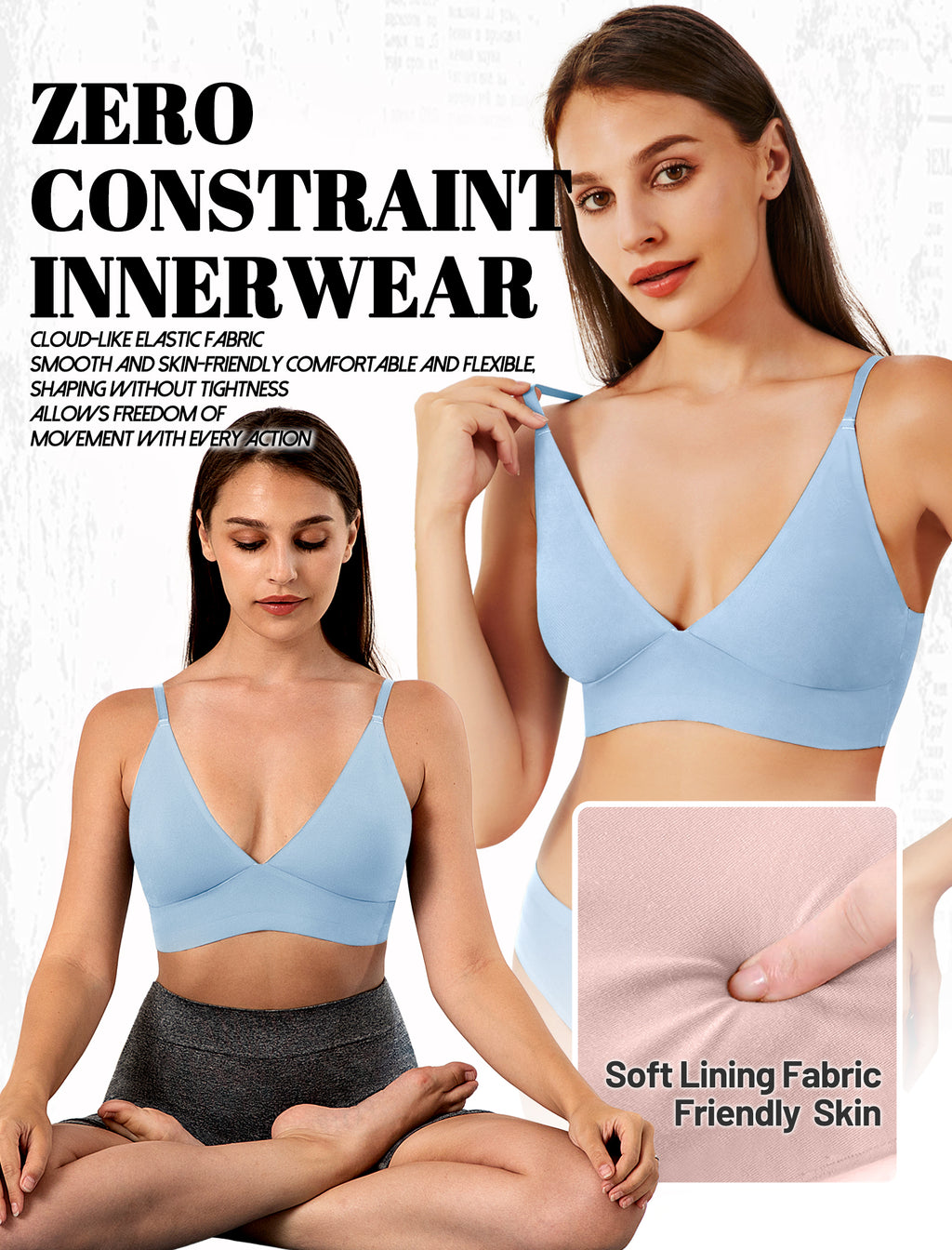 4Leezy Wireless Bras for Women - 4 Pack Padded Sports Bra Bralettes with Support No Underwire Seamless Workout Tops Cami Crop Tank Tops S-XXL