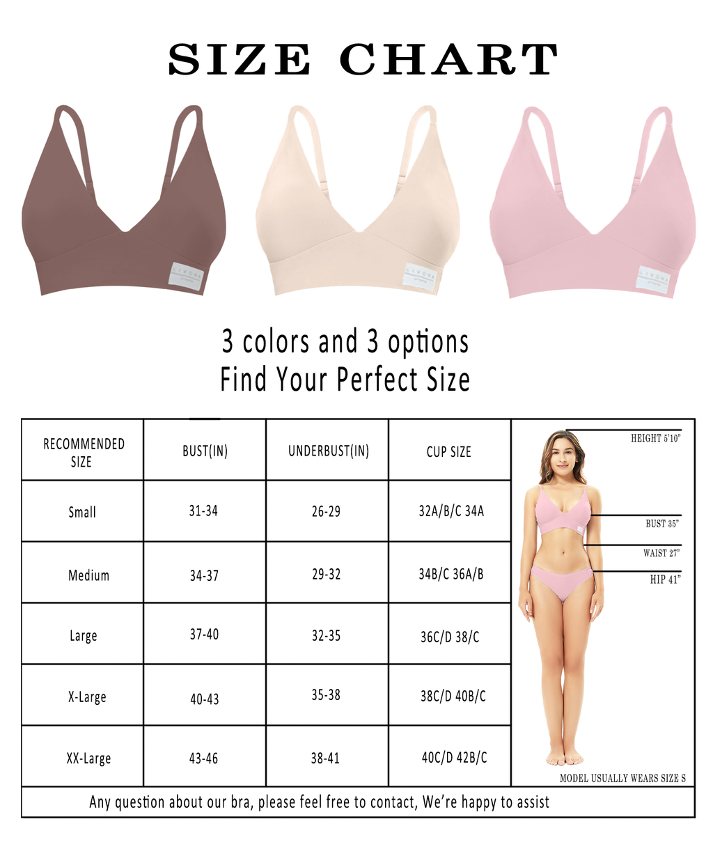 Livona 3 Pack Women's Seamless Sports Bra Vneck Wirefree with Removable Pads Everyday Soft Invisible Lounge Cami Bralette S-XXL