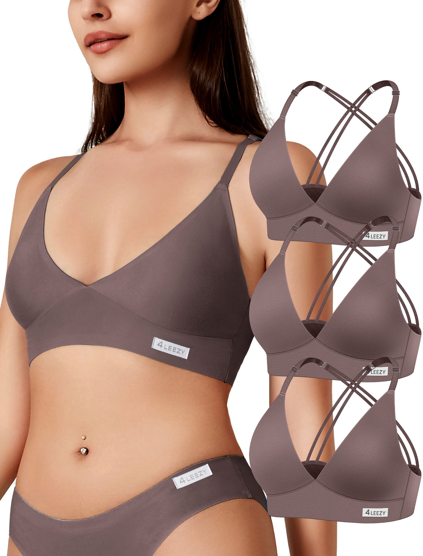 Women's Wireless Bras - Seamless Sports Bra Bralettes Comfort Padded Workout Tops Crossback Cami Crop S-XXL