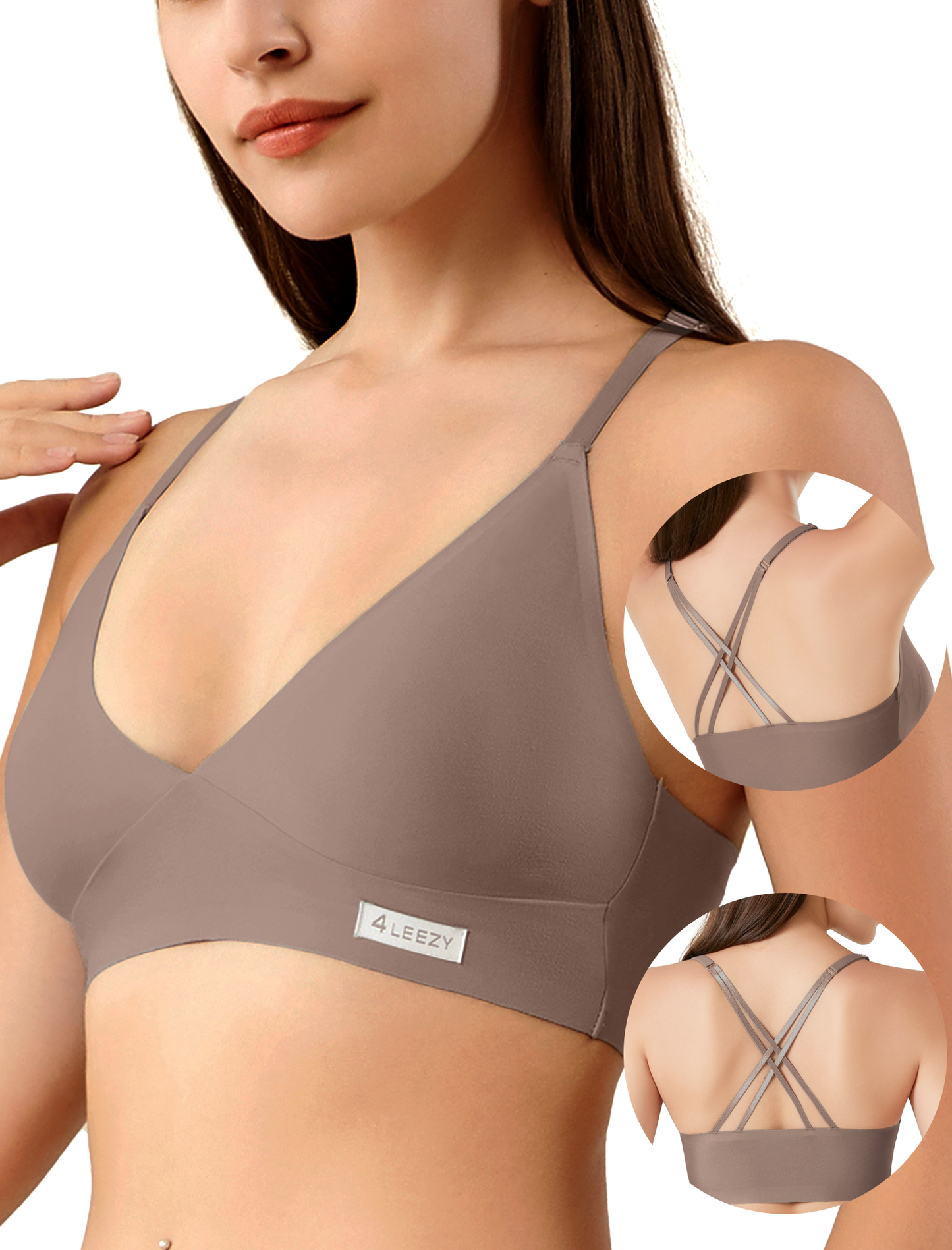 Women's Wireless Bras - Seamless Sports Bra Bralettes Comfort Padded Workout Tops Crossback Cami Crop S-XXL