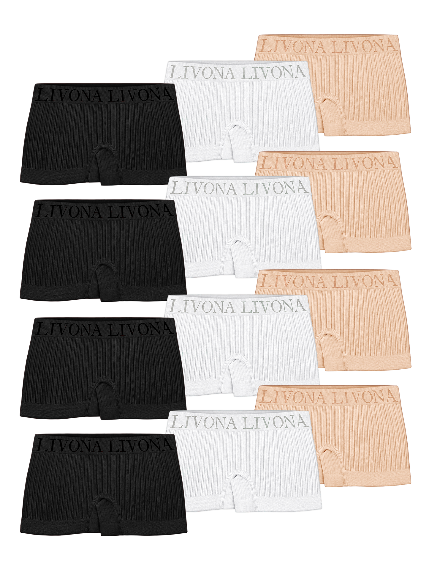 Livona Girls' Seamless Boyshort Underwear,Moisture-Wicking Kids Panties,No-Ride Design