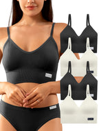 Livona Sports Bras for Women- Wireless Soft Workout Tops Padded Seamless Fitness Bralettes Comfort Cami Tank S-XXL