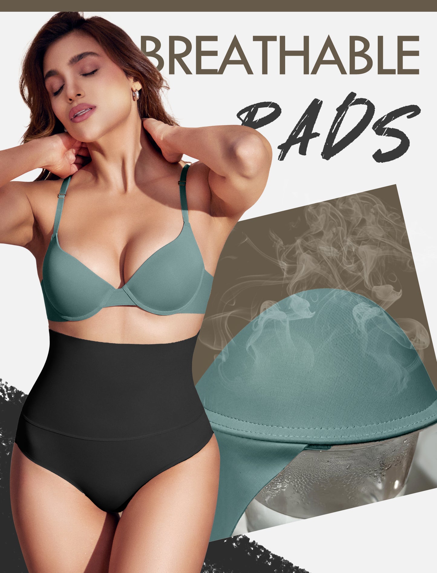 Leezywear Women's T-Shirt/Tank Top Bra - Full Coverage Laser Push Up with Back Lace Support Work Out Bra