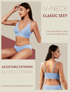 4Leezy Wireless Bras for Women - 4 Pack Padded Sports Bra Bralettes with Support No Underwire Seamless Workout Tops Cami Crop Tank Tops S-XXL