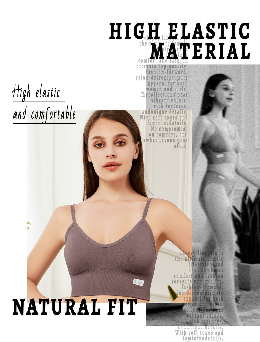 4Leezy 2 Pack Sports Bras for Women- Wireless Soft Workout Tops, Padded Seamless Fitness Bralettes, Adjustable Comfort Crop Cami Tank S-XXL