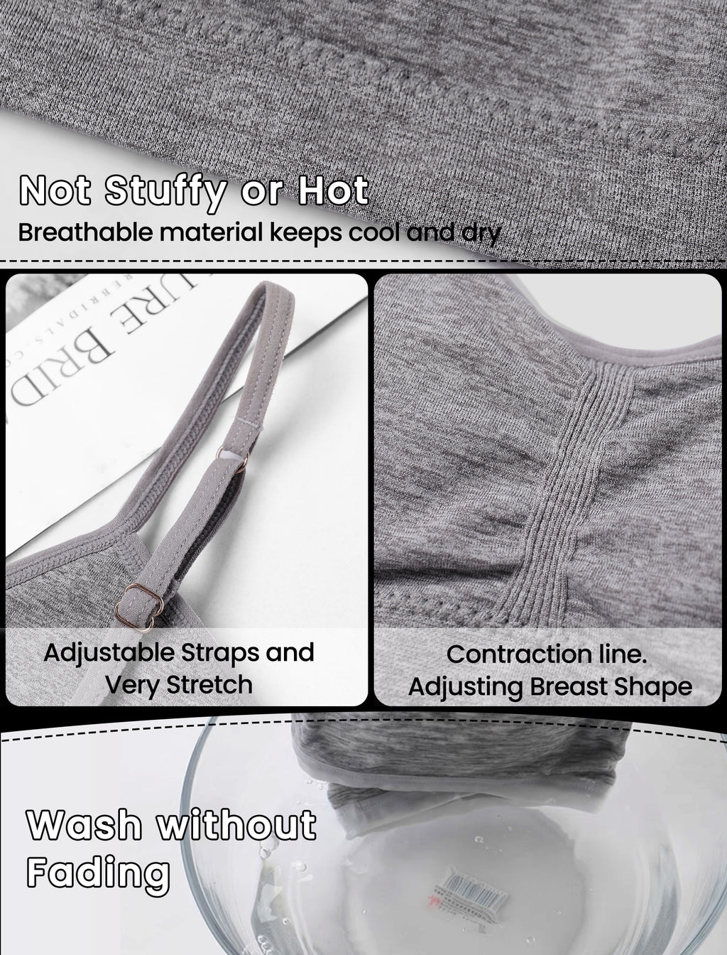 Livona 3 Pack Popular Girls Padded Training Bra Pack – Crop Cami Training Bras for Girls,Seamless Bra Design with Removable Padding