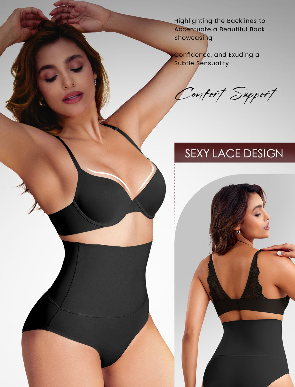 Leezywear Women's T-Shirt/Tank Top Bra - Full Coverage Laser Push Up with Back Lace Support Work Out Bra