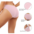 Livona Bikini Underwear for Women- Seamless Underwear, Ribbed High Cut Panties, No Show Brief Soft Microfiber Hipster S-XXL