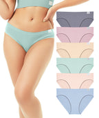 Livona Bikini Underwear for Women- Seamless Underwear, Ribbed High Cut Panties, No Show Brief Soft Microfiber Hipster S-XXL