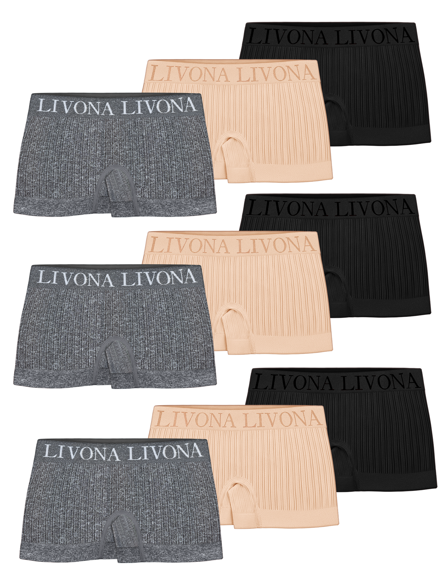 Livona 9-Pack Girls' Seamless Boyshort Underwear,Moisture-Wicking Kids Panties,No-Ride Design