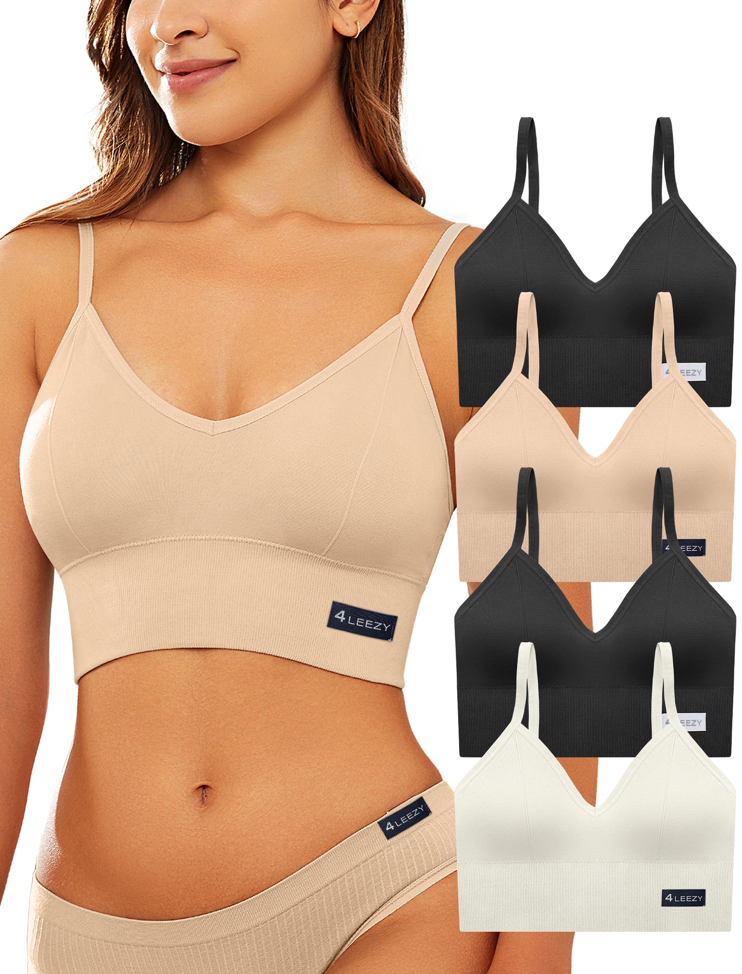 Livona Sports Bras for Women- Wireless Soft Workout Tops Padded Seamless Fitness Bralettes Comfort Cami Tank S-XXL