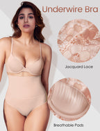 Leezywear Women's T-Shirt/Tank Top Bra - Full Coverage Laser Push Up with Back Lace Support Work Out Bra