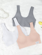 Livona 3 Packs Girls Sports Bra Crop Tops for Kids Training Bra Cute Crop Tops for Girls Cami Bra( 6-14）