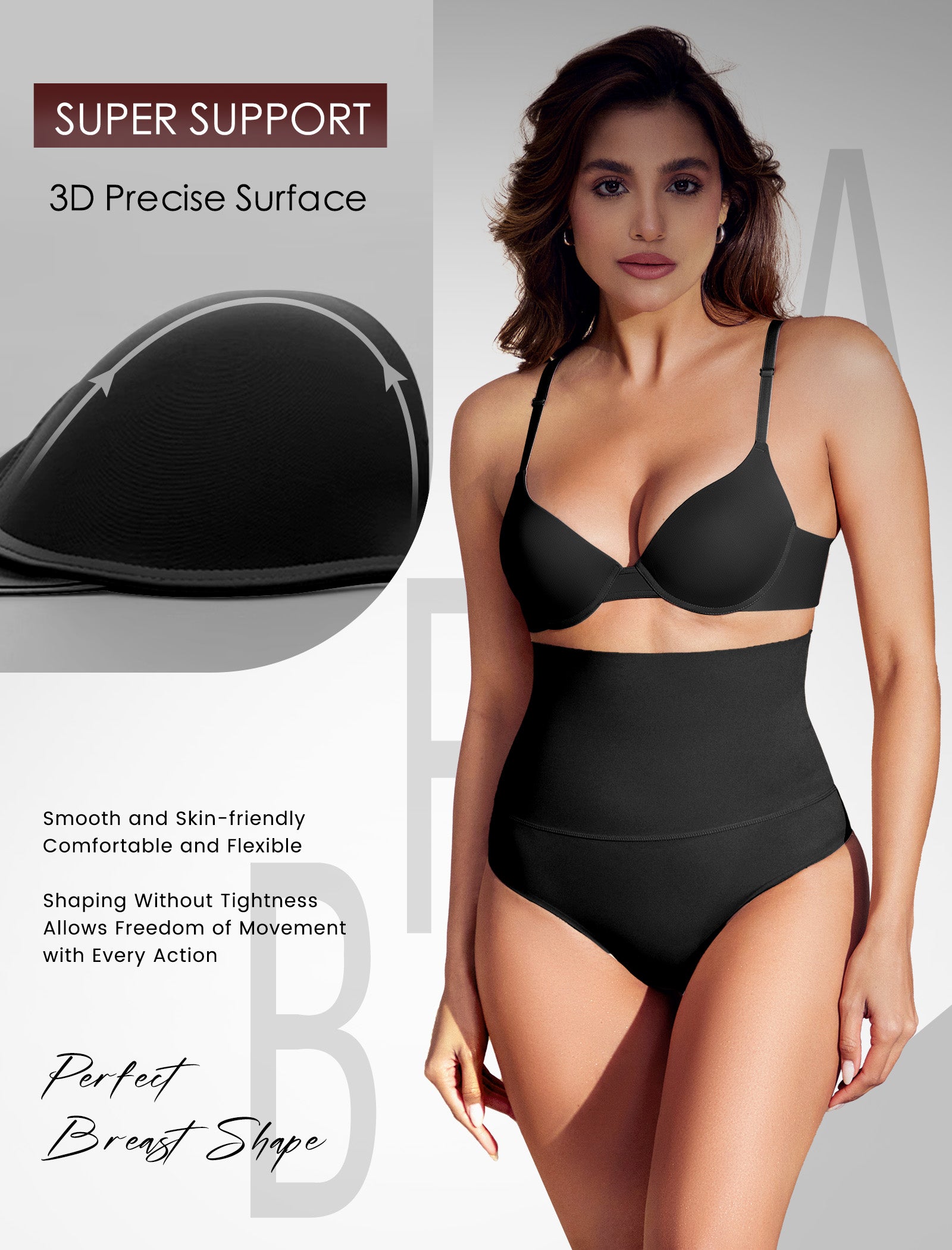 Leezywear Women's T-Shirt/Tank Top Bra - Full Coverage Laser Push Up with Back Lace Support Work Out Bra