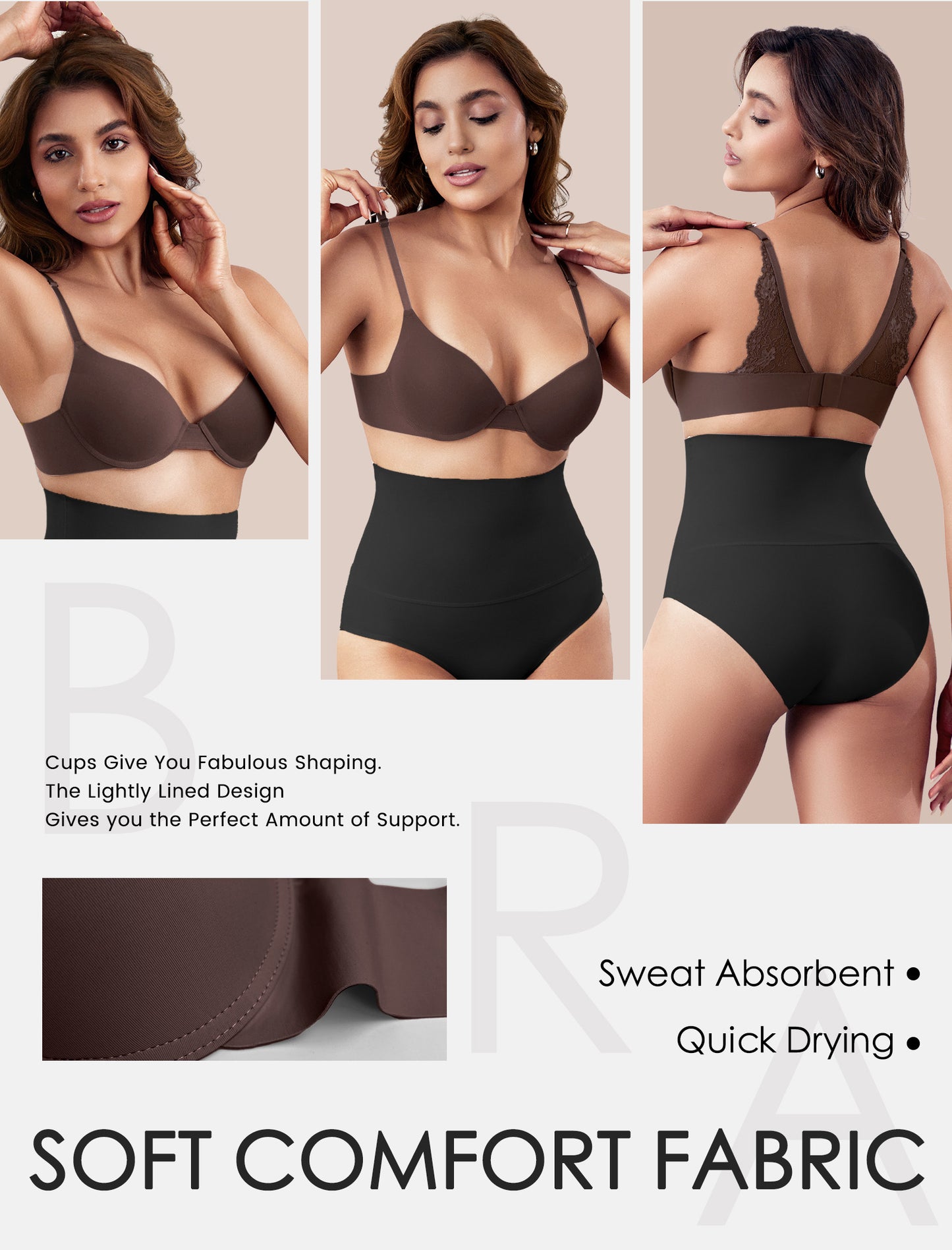 Leezywear Women's T-Shirt/Tank Top Bra - Full Coverage Laser Push Up with Back Lace Support Work Out Bra