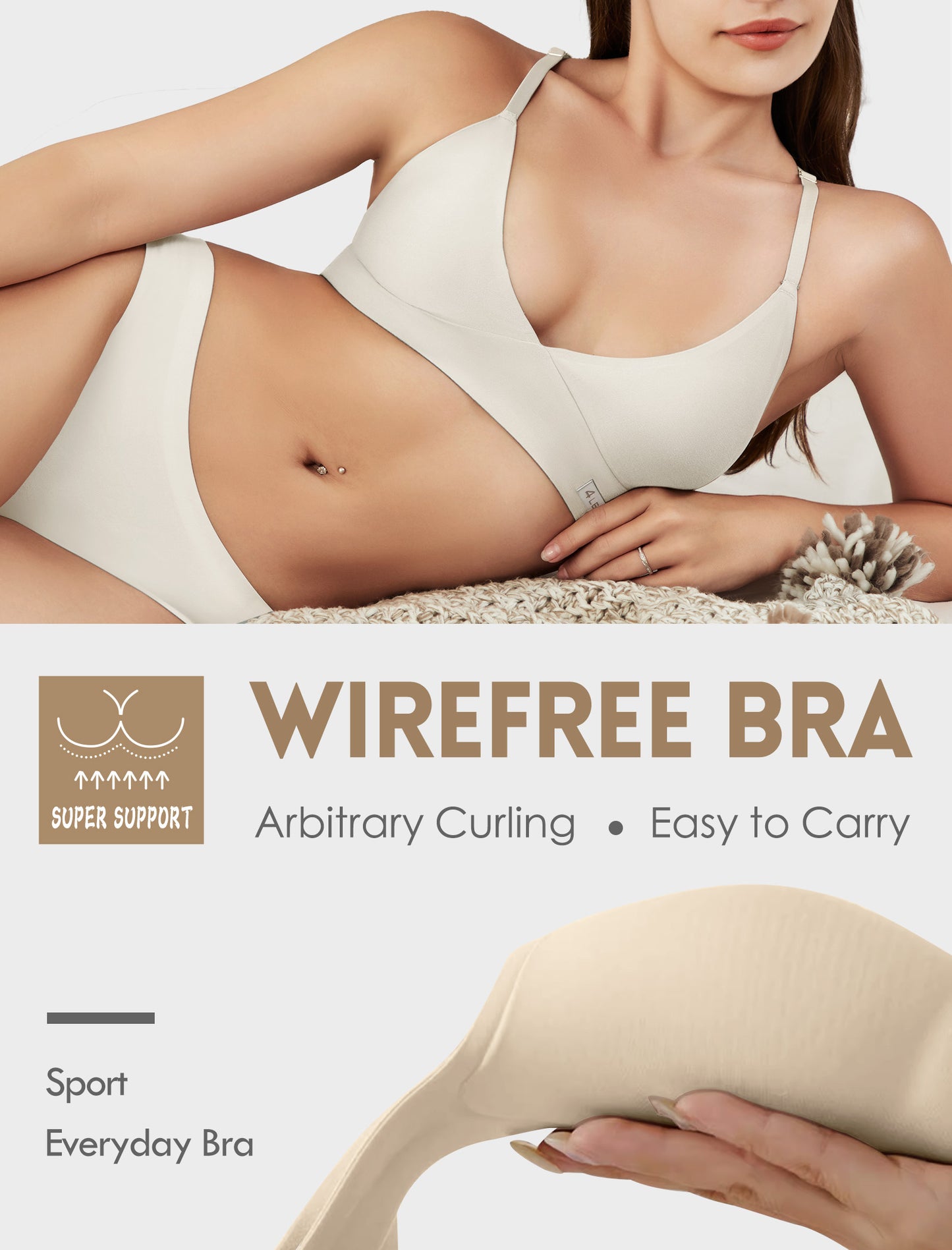 Women's Wireless Bras - Seamless Sports Bra Bralettes Comfort Padded Workout Tops Crossback Cami Crop S-XXL